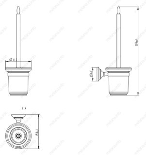 Ёршик для унитаза Melana MLN-820006 хром/золото